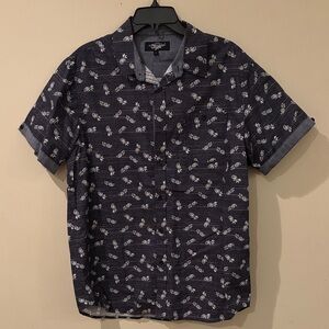 Croft & Barrow Dark Blue Floral Button Down Shirt